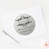 Sticker Rond Faux Silver Foil Mariage Favoriser Merci (Enveloppe)