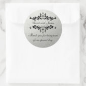 Sticker Rond Faux Silver Foil Mariage Favoriser Merci (Sac)