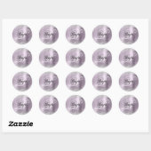 Sticker Rond Faux Sparkly Silver Parties scintillant Lavender F (Feuille)