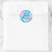 Sticker Rond Faux tendance Holographique Lash Cleanser Étiquett (Sac)