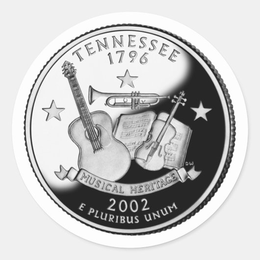 Sticker Rond Faux Tennessee State Quarter (Devant)