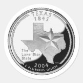 Sticker Rond Faux Texas State Quarter (Devant)