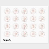 Sticker Rond faux tournesol or rose (Feuille)
