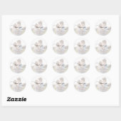 Sticker Rond Faux Vellum Effet Merci photo Script Mariage (Feuille)