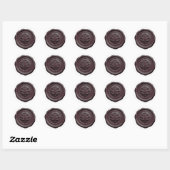 Sticker Rond Faux Wax Envelope Seal Style 4 Dark Chocolate (Feuille)