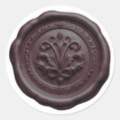 Sticker Rond Faux Wax Envelope Seal Style 4 Dark Chocolate (Devant)