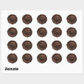 Sticker Rond Faux Wax Envelope Seal Style 4 Milk Chocolate (Feuille)