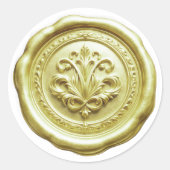 Sticker Rond Faux Wax Envelope Seal Style 4 Pale Yellow (Devant)