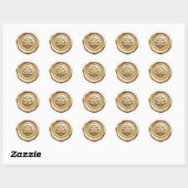 Sticker Rond Faux Wax Envelope Seal Style 4 Soft Gold (Feuille)