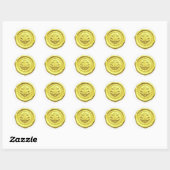 Sticker Rond Faux Wax Envelope Seal Style 4 Yellow 2 (Feuille)