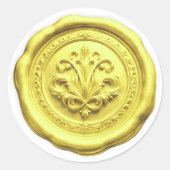 Sticker Rond Faux Wax Envelope Seal Style 4 Yellow 2 (Devant)