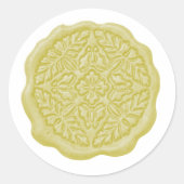Sticker Rond Faux Wax Seal, Butter Yellow (Devant)