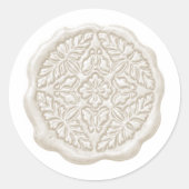 Sticker Rond Faux Wax Seal, Cream (Devant)