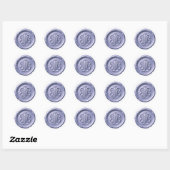 Sticker Rond Faux Wax Seal Deep Impression Blue 4 (Feuille)