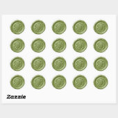 Sticker Rond Faux Wax Seal Deep Impression Green (Feuille)