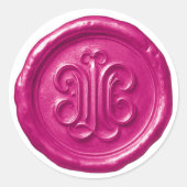 Sticker Rond Faux Wax Seal Deep Impression Hot Pink (Devant)