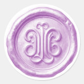 Sticker Rond Faux Wax Seal Deep Impression Light Purple (Devant)