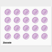 Sticker Rond Faux Wax Seal Deep Impression Purple (Feuille)