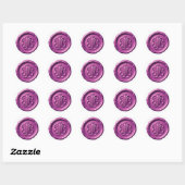 Sticker Rond Faux Wax Seal Deep Impression Purple (Feuille)
