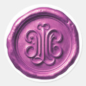 Sticker Rond Faux Wax Seal Deep Impression Purple (Devant)