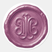 Sticker Rond Faux Wax Seal Deep Impression Purple (Devant)