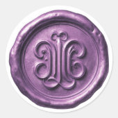 Sticker Rond Faux Wax Seal Deep Impression Purple 2 (Devant)
