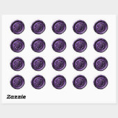 Sticker Rond Faux Wax Seal Deep Impression Purple 3 (Feuille)