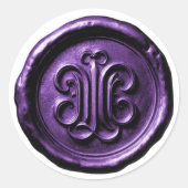 Sticker Rond Faux Wax Seal Deep Impression Purple 3 (Devant)