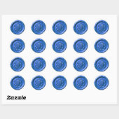 Sticker Rond Faux Wax Seal Deep Impression True Blue (Feuille)