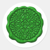 Sticker Rond Faux Wax Seal, Grass Green (Devant)