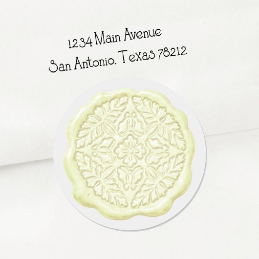 Sticker Rond Faux Wax Seal, Ivory