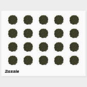 Sticker Rond Faux Wax Seal, Olive Green (Feuille)