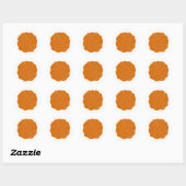 Sticker Rond Faux Wax Seal, Orange (Feuille)