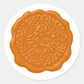 Sticker Rond Faux Wax Seal, Orange (Devant)