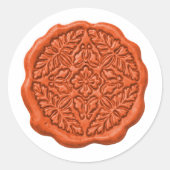 Sticker Rond Faux Wax Seal, Orange (Devant)