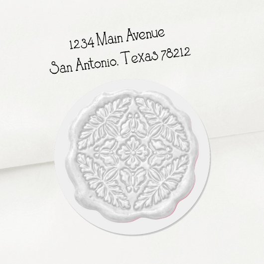Sticker Rond Faux Wax Seal, Pale Gray
