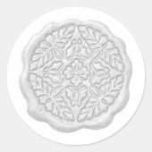 Sticker Rond Faux Wax Seal, Pale Gray (Devant)