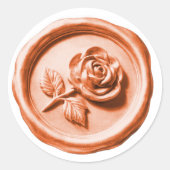 Sticker Rond Faux Wax Seal Peach Rose 2 Deep Impression (Devant)
