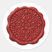 Sticker Rond Faux Wax Seal, Red (Devant)