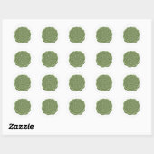 Sticker Rond Faux Wax Seal, Soft Green (Feuille)