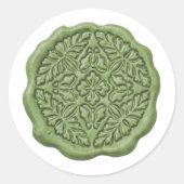 Sticker Rond Faux Wax Seal, Soft Green (Devant)