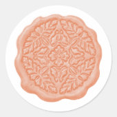 Sticker Rond Faux Wax Seal, Soft Peach (Devant)