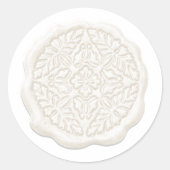 Sticker Rond Faux Wax Seal, White (Devant)