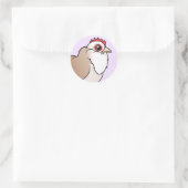 Sticker Rond Faverolles Hen (Sac)
