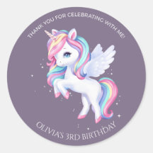 Faveur d'anniversaire de fille licorne magique pas