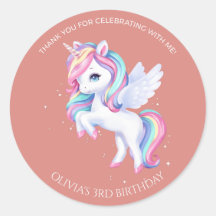 Faveur d'anniversaire de fille licorne magique pas
