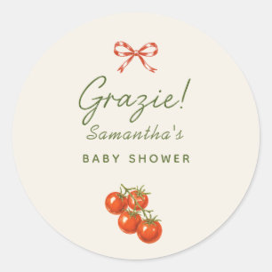 Sticker Rond Faveur de Baby Shower au Marché Italien
