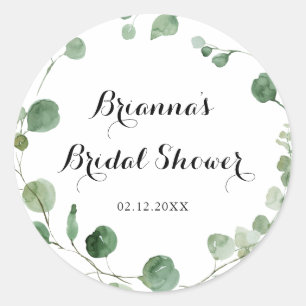 Sticker Rond Faveur de Baby Shower de calligraphie moderne Euca