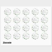 Sticker Rond Faveur de Baby Shower de Mariage Calligraphie Mode (Feuille)
