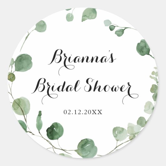 Sticker Rond Faveur de Baby Shower de Mariage Calligraphie Mode (Devant)